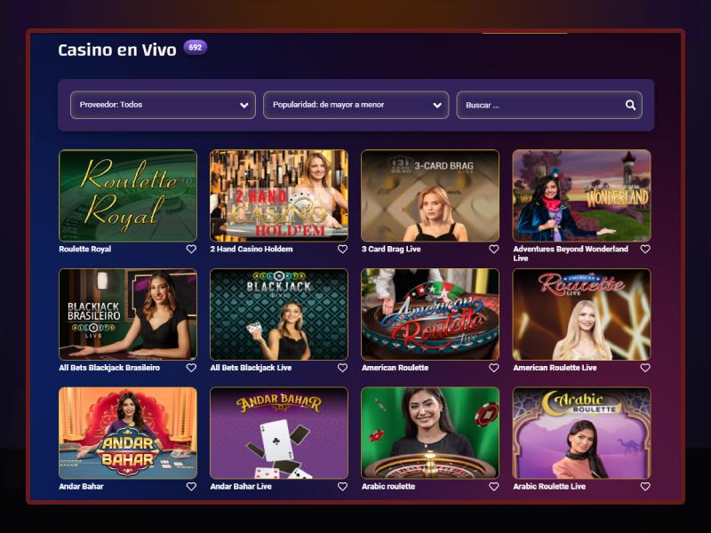 Juegos en vivo en Play Regal Juegos en vivo en Play Regal
