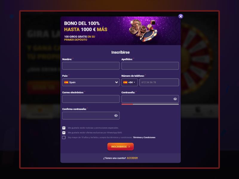Registro de cuenta en Play Regal Registro de cuenta en Play Regal