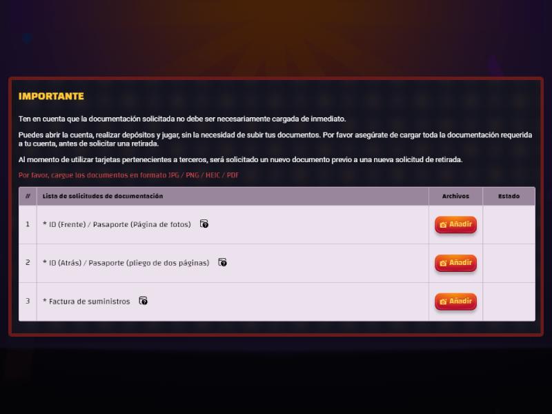 Verificación de la cuenta Verificación de la cuenta